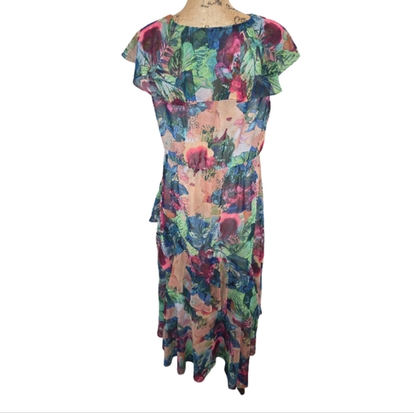 Soft Surroundings Ambrosia Tiered Maxi Dress Planterly Floral Women Medium - Picture 4 of 9